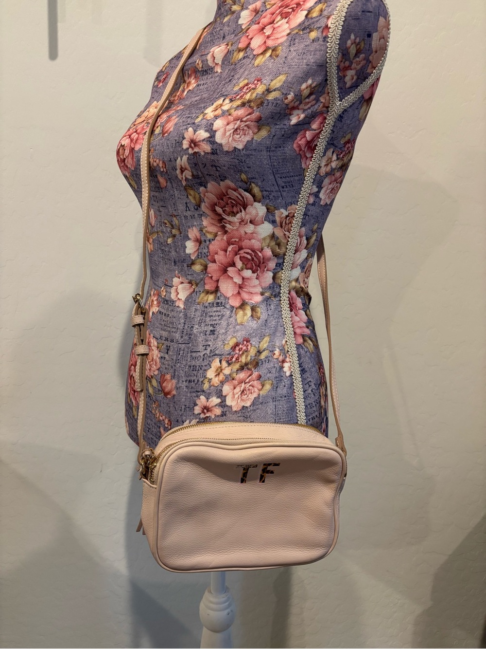 Mark & Graham Pebbled Leather Essential Crossbody Bag in Blush